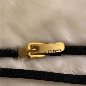 St. John’s thin black elastic belt